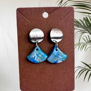 Silver and Blue handmade Dangle Earrings